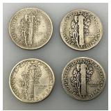 Group Of misc. 90% Silver Mercury Dimes