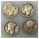 Group Of misc. 90% Silver Mercury Dimes