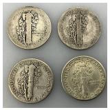 Group Of misc. 90% Silver Mercury Dimes