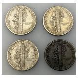 Group Of misc. 90% Silver Mercury Dimes
