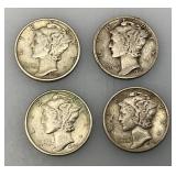 Group Of misc. 90% Silver Mercury Dimes
