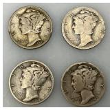 Group Of misc. 90% Silver Mercury Dimes