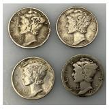 Group Of misc. 90% Silver Mercury Dimes