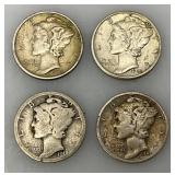 Group Of misc. 90% Silver Mercury Dimes