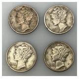 Group Of misc. 90% Silver Mercury Dimes