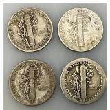Group Of misc. 90% Silver Mercury Dimes