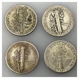 Group Of misc. 90% Silver Mercury Dimes