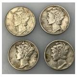Group Of misc. 90% Silver Mercury Dimes