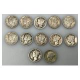 Group Of misc. 90% Silver Mercury Dimes