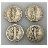 Group Of misc. 90% Silver Mercury Dimes