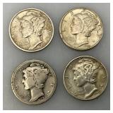 Group Of misc. 90% Silver Mercury Dimes