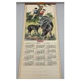 Vintage Miniature Table Top Chinese Folding Screen And Phillipines Calendar