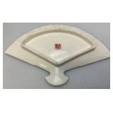 Vintage Japanese Satsuma Porcelain Vase And Porcelain Fans With Stands