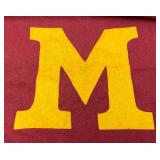 Very Old Wool University Of Minnesota Stadium Blanket (Has Signs Of Wear) And Fleece Blanket