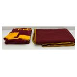 Very Old Wool University Of Minnesota Stadium Blanket (Has Signs Of Wear) And Fleece Blanket