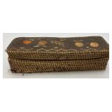 Est. $155.00 - $325.00 Antique Native American Birch Back And Porcupine Quill Trinket Box  9" L x 2 1/2" H x 3" W
