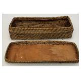 Est. $155.00 - $325.00 Antique Native American Birch Back And Porcupine Quill Trinket Box  9" L x 2 1/2" H x 3" W