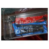 Table with Assorted Tools and Organizers