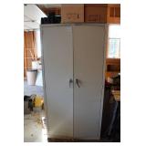 Metal Cabinet with Contents - Casters, Tools