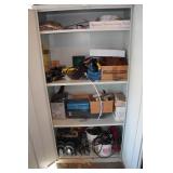 Metal Cabinet with Contents - Casters, Tools