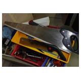 Metal Cabinet with Tools - Saws, Drivers, Punches