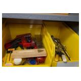Wall Shelf with Contents - Spiral Saw, Vise Grips, Chassis Punch Set