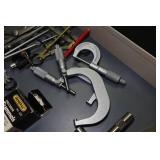 Contents of Drawer - Lufkin Rule Set, Micrometers, Starrett Planer Gage