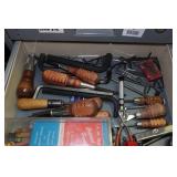 Contents of Drawer - Carving Tools, Wrenches, Drivers
