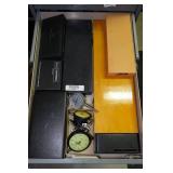 Contents of Drawer - Machinist Tools - Indicators, Calipers, Depth Mic