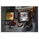 Cabinet of Drawers with Contents - Light Bulbs, MREs, Antique Cameras and Lenses