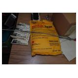 Desk and Side Table with Contents - Power Tools, Circular Saw, Glue Sticks