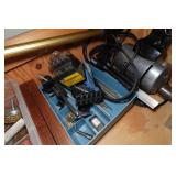 Wood Rolling Shelf with Contents - Tools, Vintage Akai Speakers