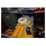 Desk with Cabinets and Contents - Camera Parts, Pocket Watches, Tools