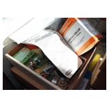 Drawered Cabinet and Contents - Fishing Rod, Tools, Fasteners