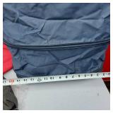 Adidas Black Duffel, Grey Gym Bag, Blue Carry-On, and Red Tote Bag.