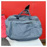 Adidas Black Duffel, Grey Gym Bag, Blue Carry-On, and Red Tote Bag.