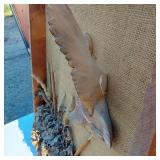 Framed Wooden Wall Art with Duck Carving and Dried Flowers