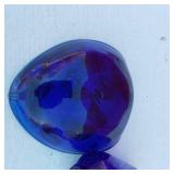 Heart Shaped Glass Bowl with Multi-Colored Inclusions, Blue Glass Vase with Dot Patterns