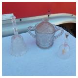 Crystal Decorative Covered Dish, 2 Glass Bells