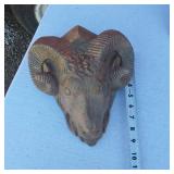 Home Interiors Mirror Sconce and Two Ram Head Wall Decor