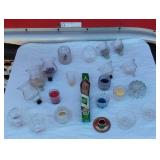 Large Lot of Various Candle Holders and Candle