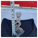 Vintage Koi Dolphin Fish Clear Glass Candlestick Holder