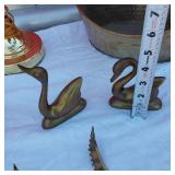 Miniature Brass Swans, Brass Colored Desk Lamp, Other Brass Birds and More
