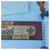 Large Lot of Various Home Decor Pieces Incl. Garden Flag, Wall Sconces and More