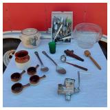 Stonewear Bean Pot, Silverwear and other items