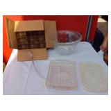 Punch Bowl and Serving Dishes