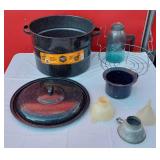 Water Bath Canner, Funnels, Vintage Ball Jar