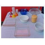 Baking Dishes, Cake Stand, Funnels