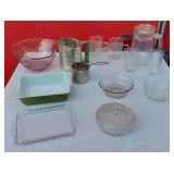 Flour Sifters, Green Pyrex Baking Dish and Other Kitchen Items