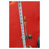 Lot of 3 Different Vintage Table Lamps - Oil Lamp Design, Artsy Green, Colorful Lamp with Brass Like Base